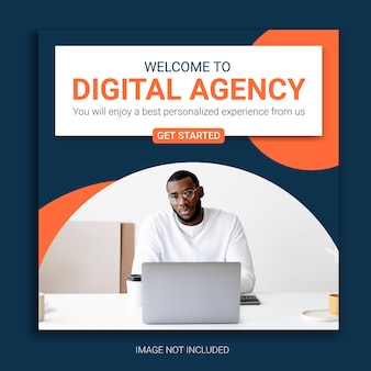 Digital marketing agency and corporate social media post new instagram template
