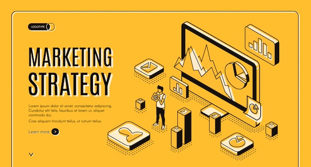 Digital marketing agency isometric vector web banner