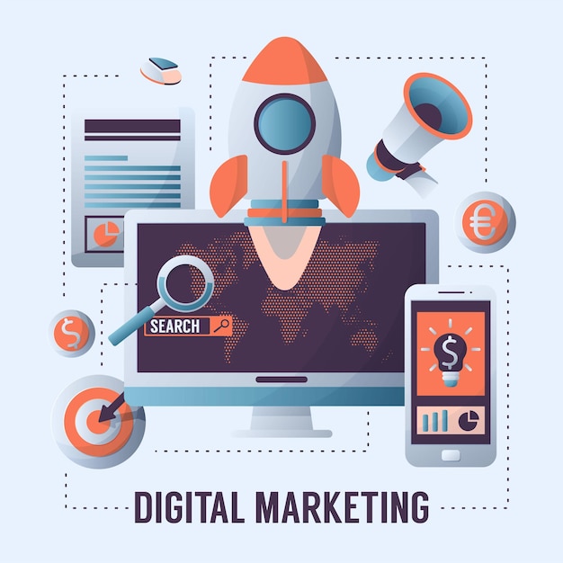 Free vector digital marketing banner