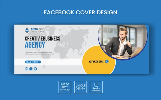 Шаблон обложки facebook для корпоративных социальных сетей Premium векторы