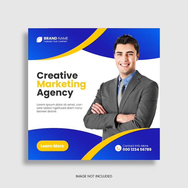 Digital marketing corporate social media post and web banner design template