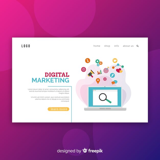 Digital marketing landing page template 