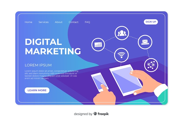 Digital marketing landing page template