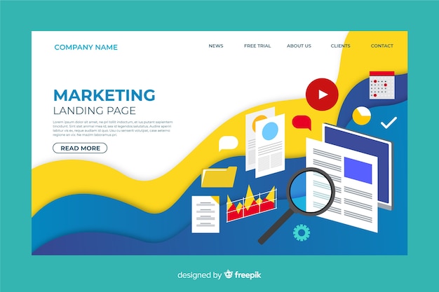 Digital marketing landing page template