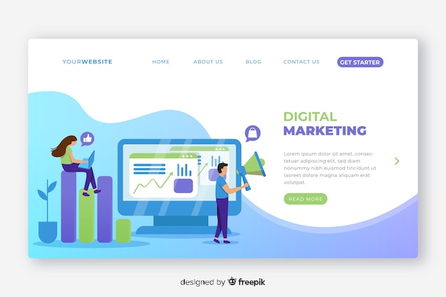 Digital marketing landing page template