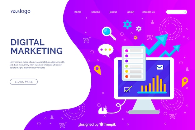 Digital marketing landing page template