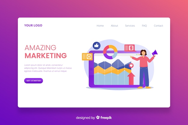 Digital marketing landing page template