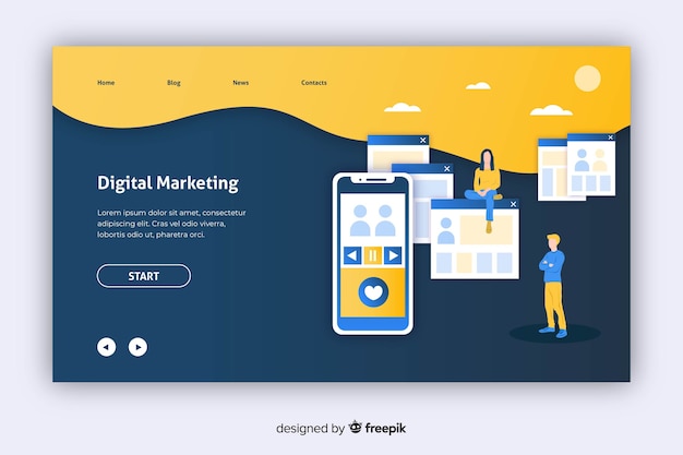 Digital marketing landing page