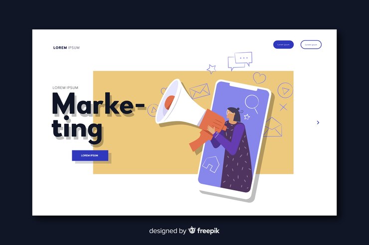 Free Vector digital marketing landing page