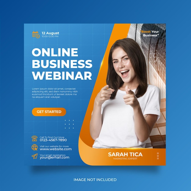 Digital marketing live webinar and corporate social media post template