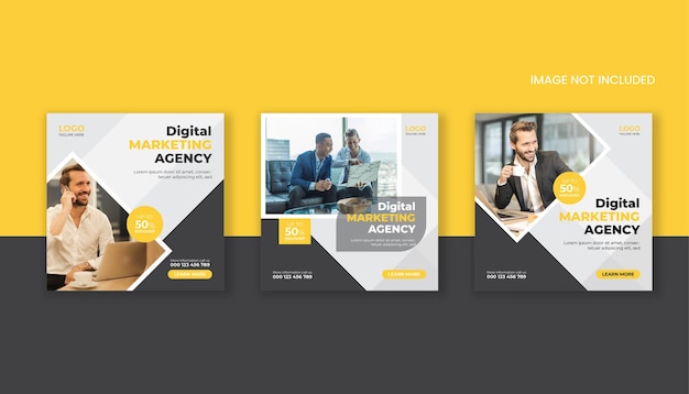 Free vector digital marketing social media post and corporate web banner template