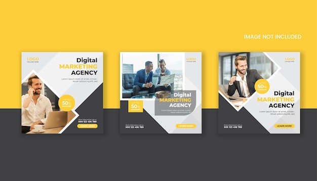 Digital marketing social media post and corporate web banner template