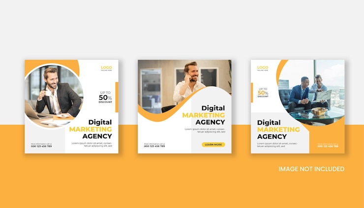 Free Vector digital marketing social media post and corporate web banner template