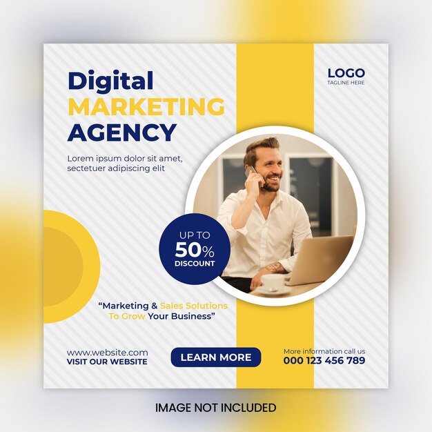 Digital marketing social media post and corporate web banner template