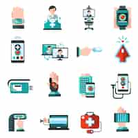 Free vector digital medicine icons