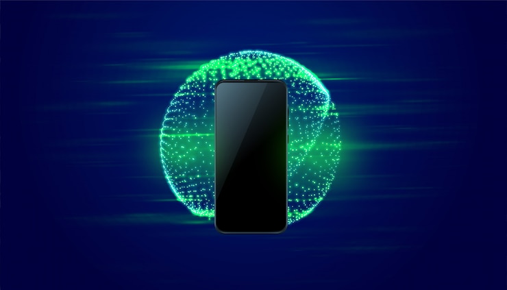 Free Vector digital mobile technology fast speed background 