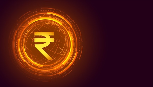 Digital money indian rupee circuit technology background