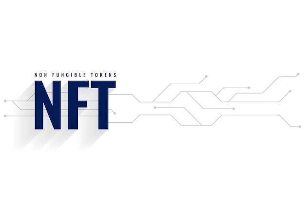 Концептуальный плакат цифрового nft с не взаимозаменяемыми токенами