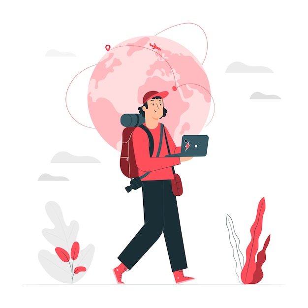 Free vector digital nomad concept illustration