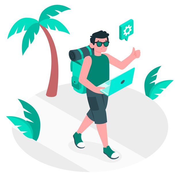 Digital nomad concept illustration