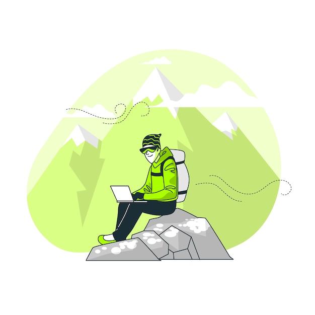 Digital nomad concept illustration