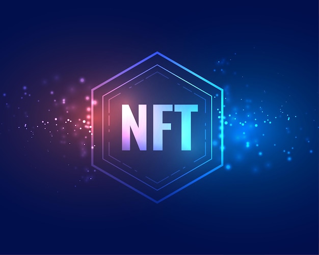 Digital nonfungible token concept background