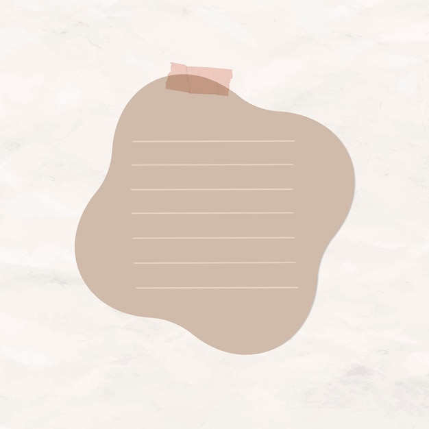 Free vector digital note vector brown lined paper element