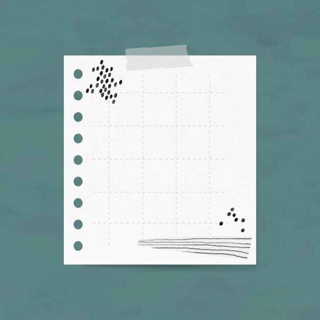 Цифровая заметка вектор сетка бумажный элемент в стиле мемфис