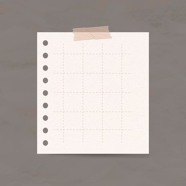 Digital note vector grid paper element