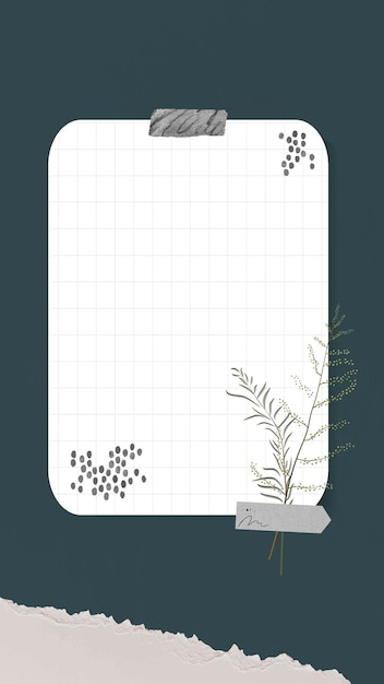 Free vector digital note vector instant photo frame collage with grid paper