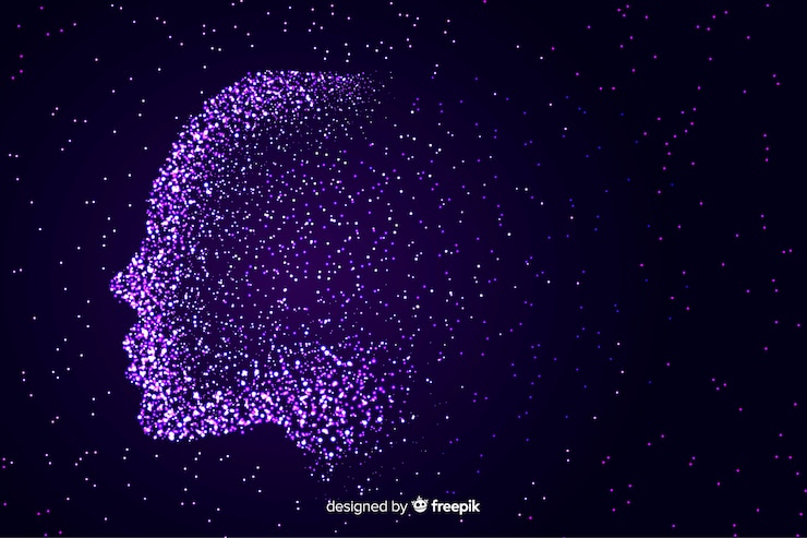 Free Vector digital particle face background