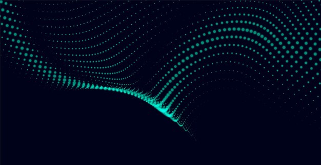 Digital particle waves abstract green background