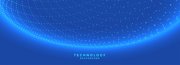 Free vector digital particles connection network technology banner