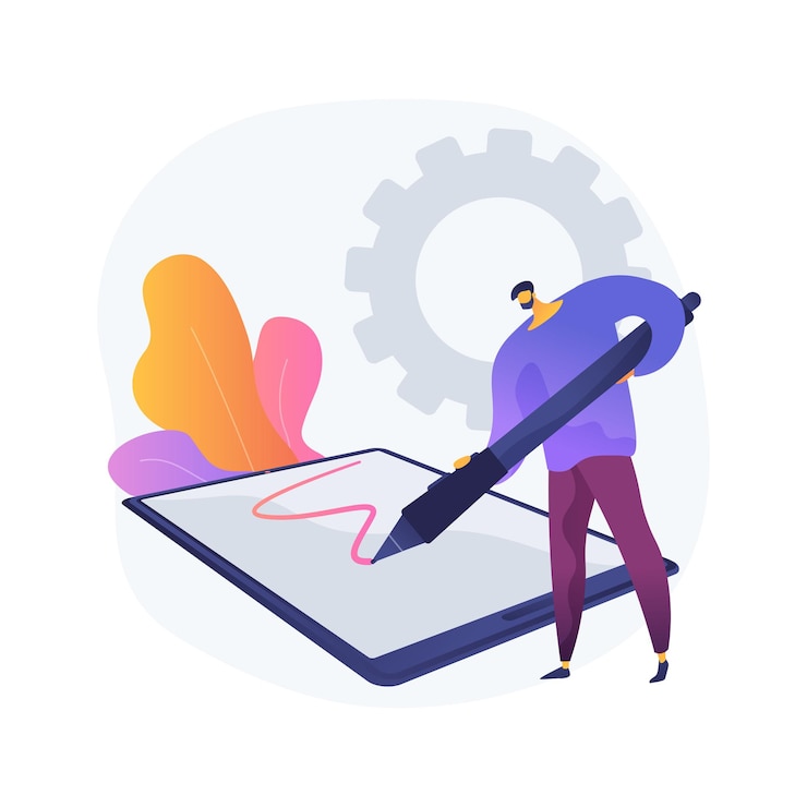 Free Vector digital pen abstract concept illustration