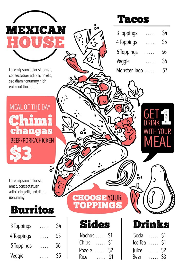 taco bell breakfast menu vectors - download free high-quality