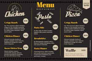 Free vector digital restaurant menu template