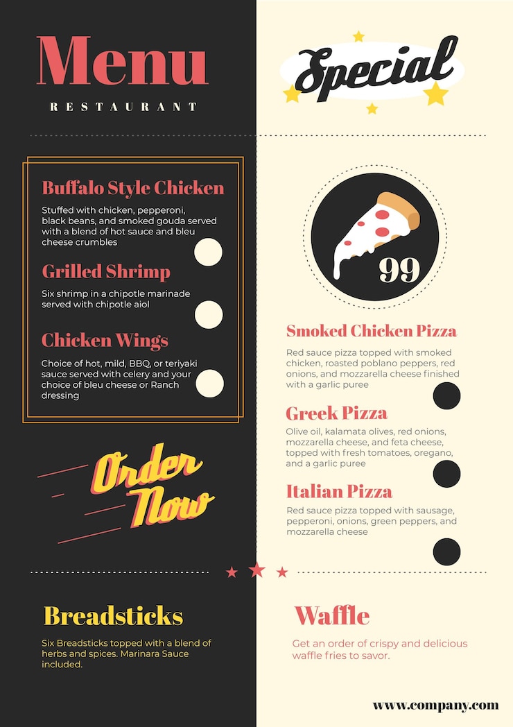 Free Vector digital restaurant menu template