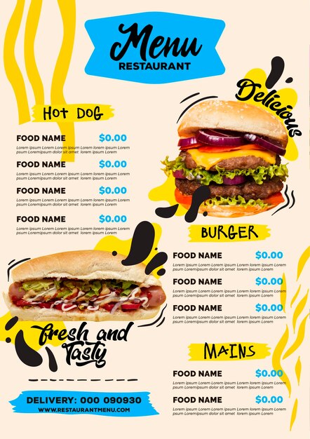 Download 15 770 Food Menu Yellow Images Free Download PSD Mockup Templates