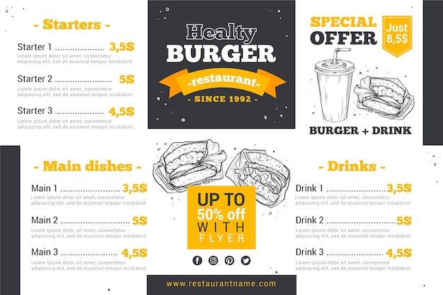 Digital restaurant menu