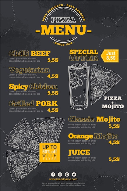 Digital restaurant menu