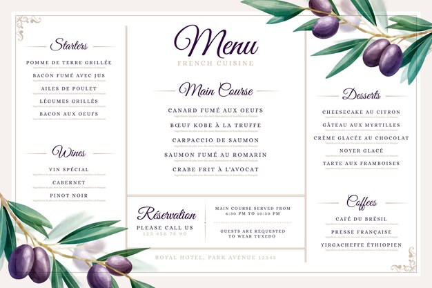 Digital restaurant menu