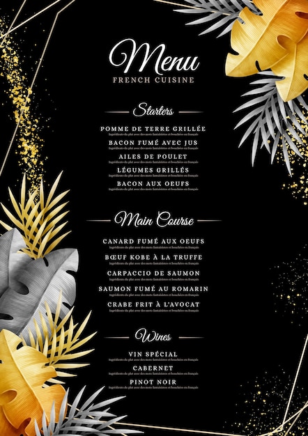 Digital restaurant menu