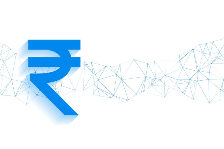 Free Vector digital rupee symbol technology concept background