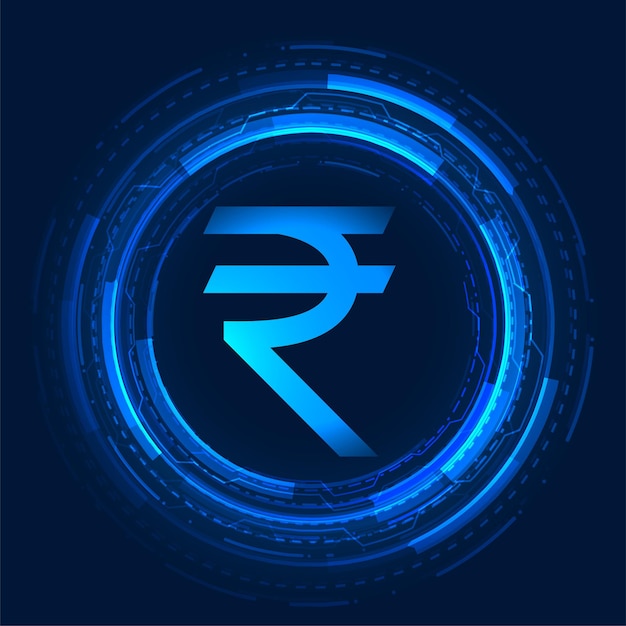 Digital rupee technology circuit background design