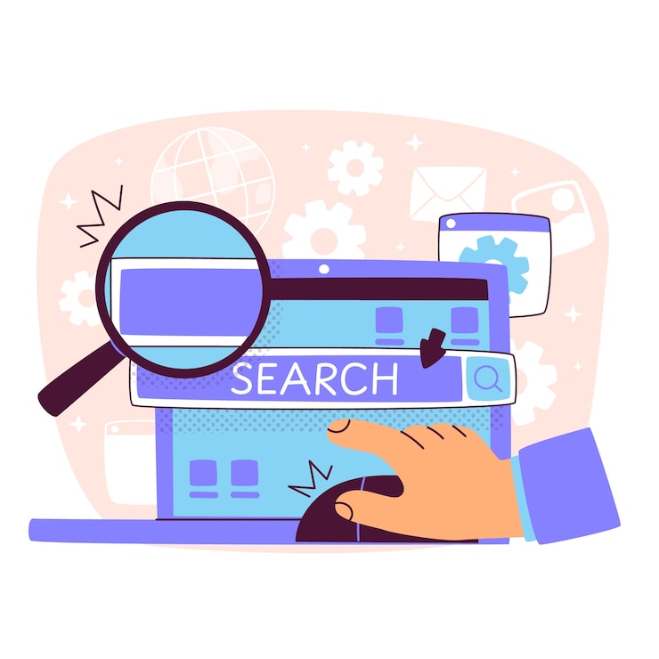 Free Vector digital search concept illustration