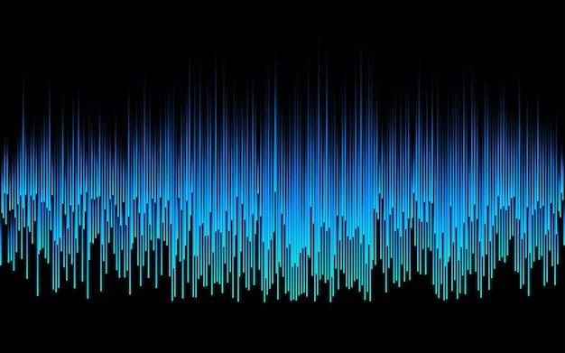 Tecnologia digitale ai linee che scorrono un motivo dinamico nei colori blu verde isolare