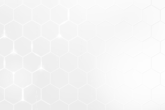 Digital Technology Background Vector With Hexagon Pattern In White Tone