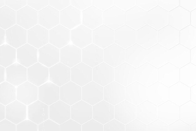 Digital Technology Background Vector With Hexagon Pattern In White Tone