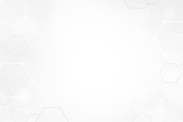 Digital technology background with hexagon frame in white tone