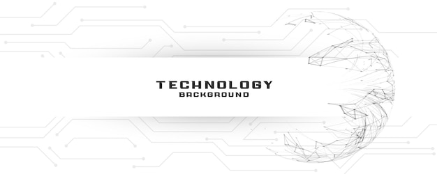 Digital technology banner with circuit lines